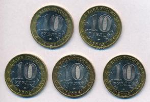 Oroszország 2003-2009. 10R (5xklf) T:1- Russia 2003-2009. 10 Rubles (5xdiff) C:AU