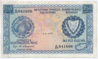 Ciprus 1971. 250M T:III- Cyprus 1971. 250 Mils C:VG Krause 41