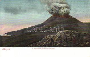 Naples, Napoli; Il Vesuvio Cratere in eruzione / Eruption of Mount Vesuvius