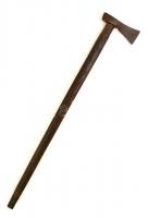 XIX. sz. Antik fokos, fémberakásos díszített fa nyéllel. / Iron headed axe with inlayed wood body. 80 cm