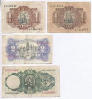 Spanyolország 1938. 2P + 1951. 5P + 1953. 1P (2x) T:III-
Spain 1938. 2 Pesetas + 1951. 5 Pesetas + ...