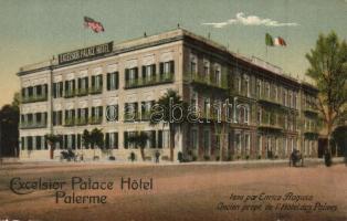 Palermo, Excelsior Palace Hotel. American and Italian flags (EK)