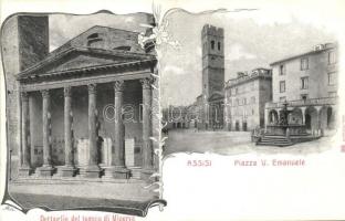Assisi, Dettaglio del tempio di Minerva, Piazza V. Emanuele / temple, square. Art Nouveau