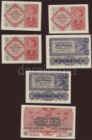 Ausztria/Osztrák-Magyar Bank 1916. 1K (6x) zöld, vízszintes "Deutschösterreich" fny-sal + ...