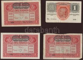 Ausztria/Osztrák-Magyar Bank 1916. 1K (6x) zöld, vízszintes "Deutschösterreich" fny-sal + ...