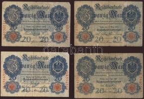 Ausztria/Osztrák-Magyar Bank 1916. 1K (6x) zöld, vízszintes "Deutschösterreich" fny-sal + ...