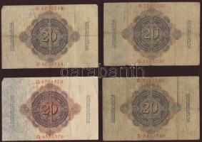 Ausztria/Osztrák-Magyar Bank 1916. 1K (6x) zöld, vízszintes "Deutschösterreich" fny-sal + ...