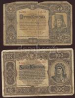 Kis korona tétel 1920. 10K (26x), 20K (20x), 50K (8x), 100K (1x) T:II/III,III,IV