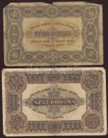 Kis korona tétel 1920. 10K (26x), 20K (20x), 50K (8x), 100K (1x) T:II/III,III,IV