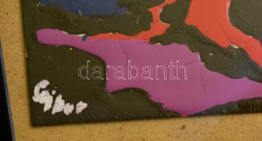 Czibor Ildikó (1969- ): Z-agy. Olaj, fémlemez, jelzett, üvegezett keretben, 12,5×10 cm