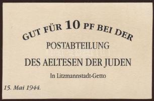 1944. Litzmannstadt Getto 10pf bón, feltehetően újnyomat T:I