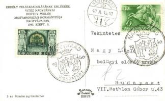 1940 Nagyvárad, Oradea; bevonulás, Horthy Miklós fehér lovon / entry of the Hungarian troops, Horthy...