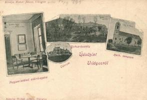 1899 Világos, Siria; Bohus kastély, várrom, Történelmi szoba 1849-ből, Római katolikus templom. Wéber kiadása / castles, church, room interior (EK)