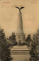 Fehéregyháza, Albesti; Segesvári csata honvéd emlékműve a Petőfi szobor mellett / 1848-49 Heroes monument of the Sighisoara Battle, obelisk (EK)