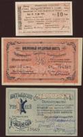 Orosz polgárháború kis gyűjtemény városi szükségpénzekből és bónokból, összesen 16db, 1918-1920-as é...