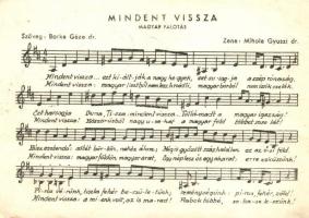 Mindent vissza! Magyar Palotás / Hungarian Irredenta music sheet, 1938 Komárom visszatért So. Stpl
