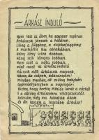 Árkász induló / WWII Hungarian military art postcard 1940 Nagybánya visszatért So. Stpl (EK)