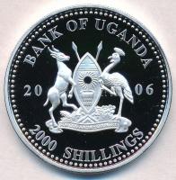 Uganda 2006. 2000Sh Ag "A labdarúgás halhatatlanjainak csarnoka - Brazília 1960-as évek / Pelé&...