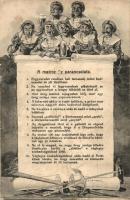 A matróz tízparancsolata / K.u.k. Kriegsmarine, Ten commandments of mariners, humour. C. Fano, Pola, 1916 s: Ed. Dworak (fa)