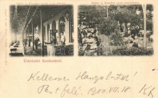 1900 Szolnok, Müller és Weszther vasúti nyári étterem és mulatókert, pincérek. Szigeti H. fényképész