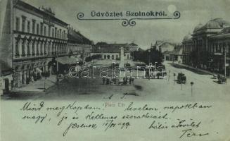 1899 Szolnok, Piac tér, Fonciere Biztosító, üzletek (EK)