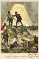 A magyar szabadságharc apoteozisa 1848-1849; Bilkei Dezső és Radovánovics János / Hungarian War of Independence, Globus litho