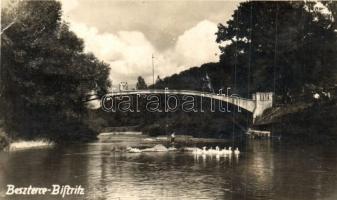 1940 Beszterce, Bistritz, Bistrita; Vasbeton híd / bridge, photo 1940 Beszterce visszatért So. Stpl (EK)