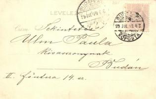 1899 Édes ébredés. Világosság felé tartandó művészlap / Kunstanstalt Kosmos hold to light litho