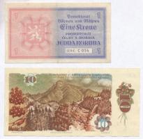 Német Harmadik Birodalom / Cseh-Morva Protektorátus 1940. 1K + Csehszlovákia 1986. 10K T:III,III-
G...