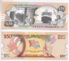 Guyana 2016. 50$ "Guyana függetlenségének ötvenedik évfordulója" emlékbankjegy + ~2016. 20$ T:I-,II Guyana 2016. 50 Dollars "Celebrating Fifty Years of Guyana's Independence" commemorative banknote + ~2016. 20 Dollars C:AU,XF