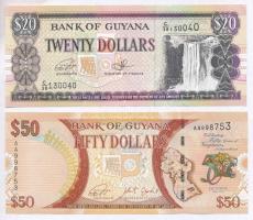 Guyana 2016. 50$ "Guyana függetlenségének ötvenedik évfordulója" emlékbankjegy + ~2016. 20...