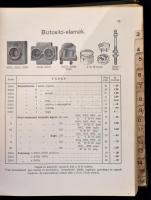 1913 Engel Károly erősáramú cikkek árjegyzéke, képekkel, sérült vászonkötésben