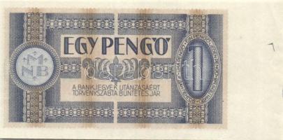 1938. 1P felső bal ívszéllel, illesztőkeresztnyommal és színpróbával T:I