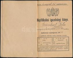 1900 Bp., Népfölkelési igazolványi könyv
