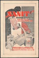 1936 Sanit habarcstömítő reklámlap, Posnansky és Sterlitz, kihajtható, 16,5x11 cm