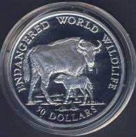 Cook szigetek 1990. 50$ Ag "Bölény" T:PP