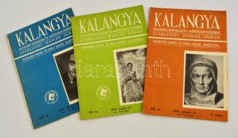 1943-1944 a Kalangya délvidéki irodalmi és művészeti folyóirat 3 lapszáma, érdekes írásokkal