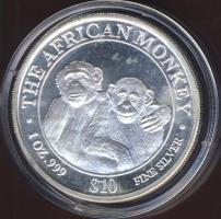 Szomália 2000. 10Sh Ag "Afrikai majom" T:PP