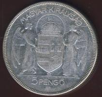 1930. 5P Ag "Horthy jobbra" T:3/3+