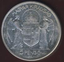 1930. 5P Ag "Horthy jobbra" T:3/3+