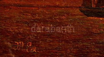 M.Sz. jelzéssel: Vitorlások. Olaj, vászon-karton, keretben, 15×19 cm