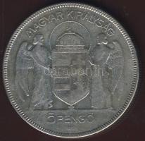 1930. 5P Ag "Horthy jobbra" T:3/3+
