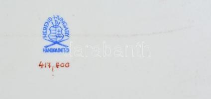 Herendi Apponyi mintás szendvicses készlet,  kézzel festett, jelzett, hibátlan, d:18,5 cm ( 6×), 31×...