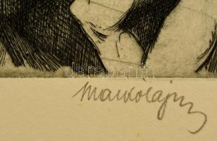 Markó Lajos (1882-?): Dante-illusztráció, rézkarc, papír, jelzett, 20×15 cm