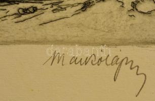 Markó Lajos (1882-?): Dante-illusztráció, rézkarc, papír, jelzett, 20×15 cm