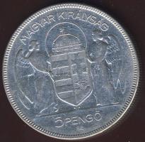 1930. 5P Ag "Horthy jobbra" T:3/3+