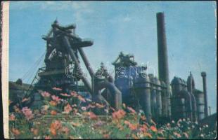 cca 1955 A magyar ifjúsági labdarúgó válogatott tagjai által aláírt képeslap / Hungarian junior foot...