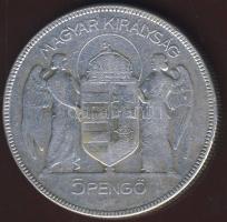 1930. 5P Ag "Horthy jobbra" T:3/3+