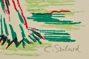 Szilárd Klára (1921- ): Völgy, színes szitanyomat, papír, jelzett, számozott (33/75), 38×56 cm