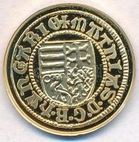 DN "Magyar aranypénzek utánveretben - Mátyás király aranyforint" aranyozott Ag emlékérem t...